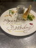 メッセージが書けるデザートプレート「歓送迎会ご予約受付中！～ランチ・ディナー・パーティー（宴会、歓送迎会）でご利用頂ける洋風バル【グリルダイニング COLLABO】」