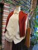 「♬INTRO AUTUMN&WINTER COLLECTION！パッチワーク風スカートと赤カーディガンで楽しむ秋の大人カジュアルスタイルですよ」