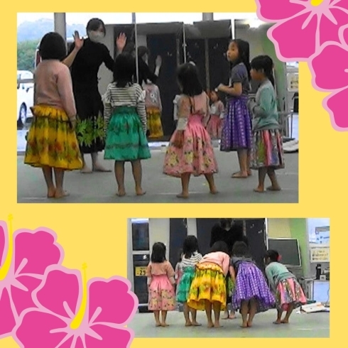 丁寧に楽しくレッスンしています！ご挨拶も上手！「子供フラダンス教室　那珂川市　可愛らしいハワイアンソングにあわせて踊りましょう！」