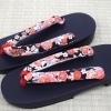 女性下駄単品「桐下駄（黒塗り・和花柄鼻緒）」