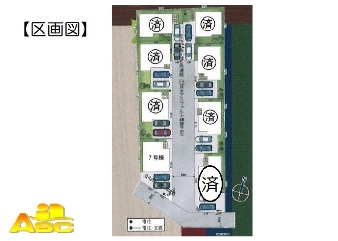 区画図「蓮田市川島　新築分譲住宅全8棟　残り1棟！　JR宇都宮線「蓮田」駅徒歩13分」