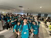 写真は新千歳「東京自主研修スタート」