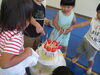 ろうそくだね～～。「今日は８月のお誕生会がありました。」