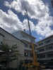 「室外機揚重作業　in枚方市」