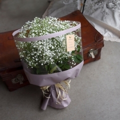 白いかすみ草の花束 Bouquet of white breath -L size-
