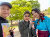 主催の那珂よさこい連の木名瀬会長さんと。「静峰ふるさと公園にて踊ってきました(*^^*)」