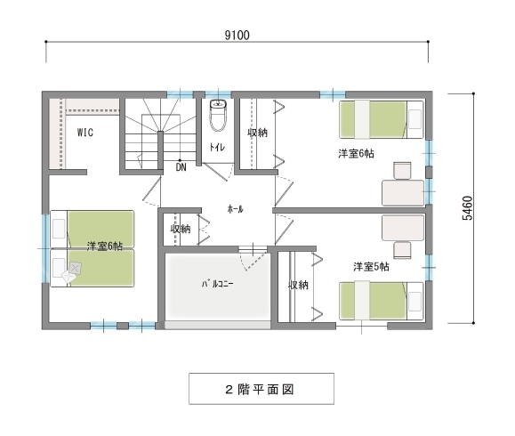 2階参考プラン　主寝室にＷＩＣ「新規土地情報」