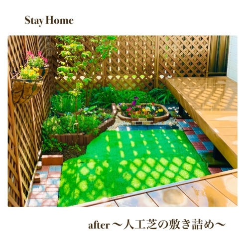 「鮮やかな緑に！」をテーマに人工芝を敷き！「☆セラピスト齋藤のStay Home週間☆@新潟市の整体」