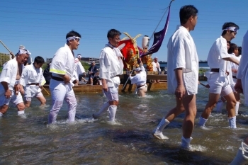 足袋も法被もびしょびしょですがカッコいい。