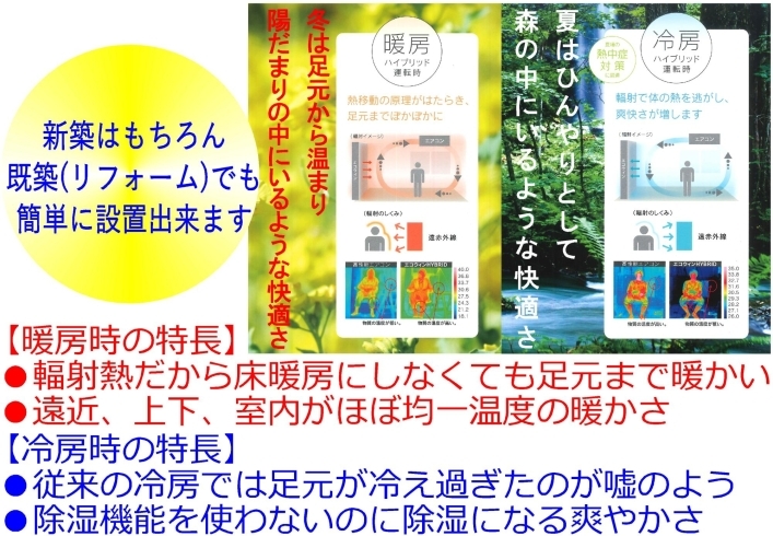 「省エネネでランニングコストが抑えられる快適な輻射熱暖房、体感受付中!!」