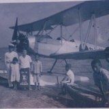 昭和14年頃の天王崎に降り立った鹿島海軍航空隊