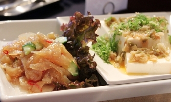 くらげの冷菜とザーサイ豆腐
