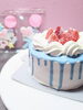 水色のドリップケーキはバタフライピー「見た目もかわいいけど味もピカイチなケーキのラインナップお祝いやイベントにぜひNICOのケーキでお過ごしください、ケーキのご注文は最短２日クッキーとセットで4日からお請けしてます」