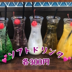 ソフトドリンク　各300円