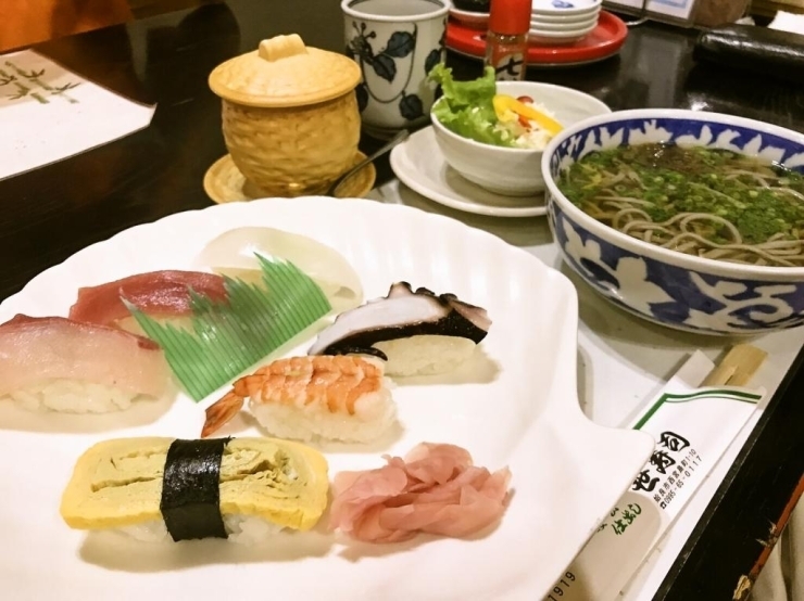 寿司そば（うどん）ランチ　￥1,000