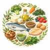 肉・魚・卵・大豆製品などのたんぱく質をしっかり取りながら、野菜・海藻・きのこなども取り入れましょう。「年齢に合わせて、食べ方も少しずつ変えていきましょう! 　 【40代編】」