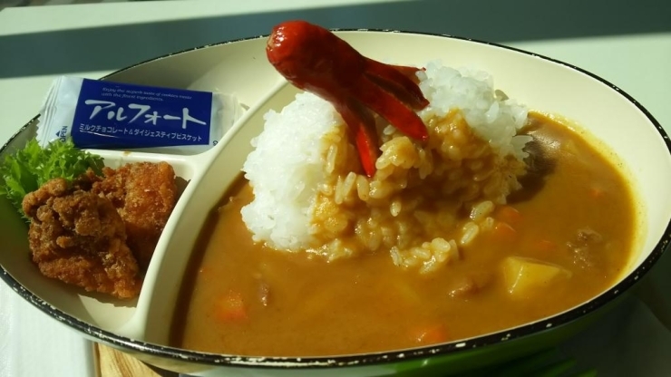 こどもカレーセット￥500　子どもが大好きなたこさんウインナー、存在感あります！