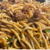 味付け肉でホルモンうどん！美味しいです「BBQセールあと2日！」