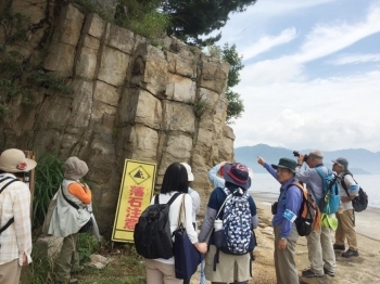 海岸沿いの散策の様子