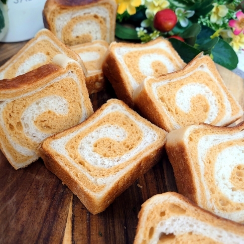 リコッタとキャラメルのプチ食パン「習い事　パン教室　福岡」