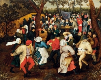 ピーテル・ブリューゲル2世≪野外での婚礼の踊り≫<br>1610年頃　Private Collection