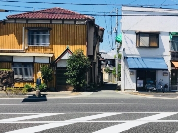 大川町バス停付近