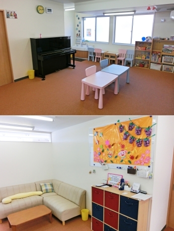 清潔で広い教室。「こぱんはうすさくら 盛岡本宮教室」