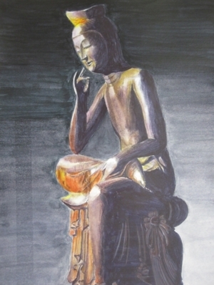 「仏像の水彩画　（一般科生徒作品）」