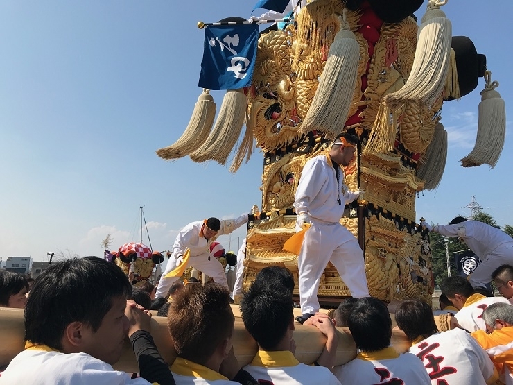 庄内太鼓台、乗船中