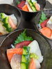 宴会の海鮮丼「毎年恒例のお誕生日‼️」