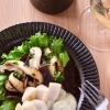 ホタテとキノコのソテー　クミンヨーグルトソース