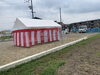 東広島市西条町寺家  寺西地区 地鎮祭「東広島市西条町寺家、志和町での地鎮祭の設営をしてきました～！！青空にテントが映えます！映えですか？！レンタルほり」