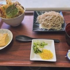 ヤリイカ天丼andざる蕎麦