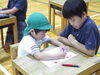 真剣に机に向かっています✏「九文小学校訪問」