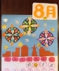 8月のカレンダー花火🎇で~す。光ってる🌟ね。「中学生のボランティア🤗さん(❁´◡`❁)お手伝いありがとうございました❣️」