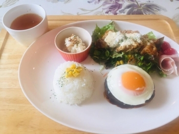 同僚が食べたプレートランチ。<br>デザートとドリンクもつきます！