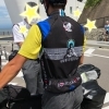 高岡柄のサイクリングジャージを着て自転車で日本一周中