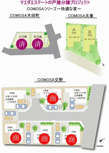 「COMOSA（コモサ）！新築一戸建分譲住宅地シリーズ！最新情報！マイホーム,分譲宅地、交野市、寝屋川市、枚方市、四条畷市、門真市」