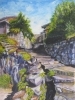 「絵画教室生徒作品　「石段のある風景」」
