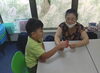 帆を持って「津田沼「生活体験クラス」折り紙３回目」