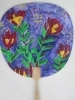 「うちわ「花と花火」　(子供絵画教室クラス）」