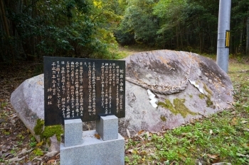 【鯨岩】<br>大物主命が乗ったとされる鯨岩