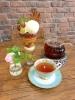 プレミアムパフェ。季節ごとに変わります。「BRILLIANT TEA（ブリリアントティー）」