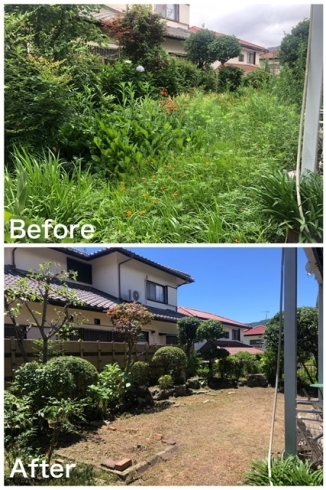 お庭のお手入れ③「川西市水明台で剪定と除草作業をしました！」