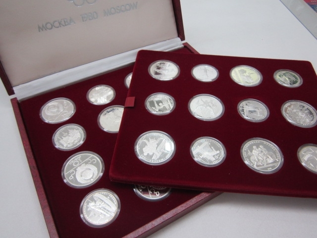 モスクワオリンピック 記念硬貨 銀貨 合計約133g - 貨幣