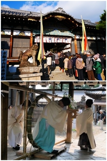 上）初詣
下）茅ノ輪神事「御香宮神社」