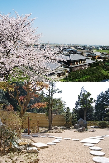 山門からの眺めと端正な庭は当寺の見所です「曹洞宗 金龍山 興雲寺」