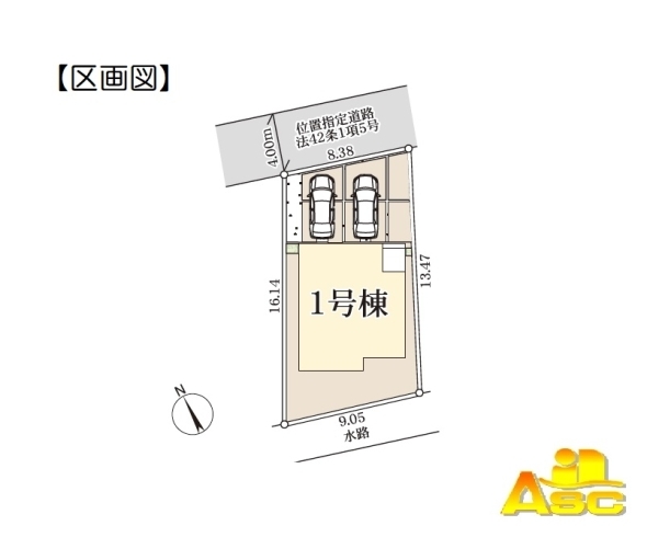 御前橋1丁目　区画図「蓮田市御前橋　新築戸建住宅全1棟　JR宇都宮線「蓮田」駅徒歩11分」