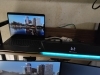 ノートPCは触らないので上に置いてスピーカーも設置