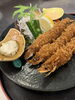 人気のジャンボエビフライです！「こんな天気ですがやってます‼️」